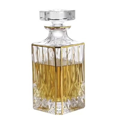 Frosted Transparent Decorative Blown Fancy Wine Glass Bottle