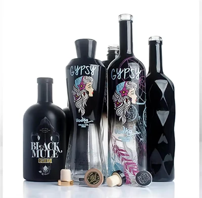 Vinegar Black Matte Bottle Glass
